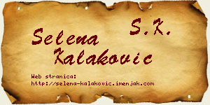 Selena Kalaković vizit kartica